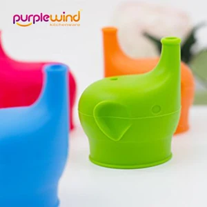 Image of Free Custom Baby Universal food Silicone Stretch Reusable Spill Proof Cup Lids to fit sippy bottle cap For Any Cup