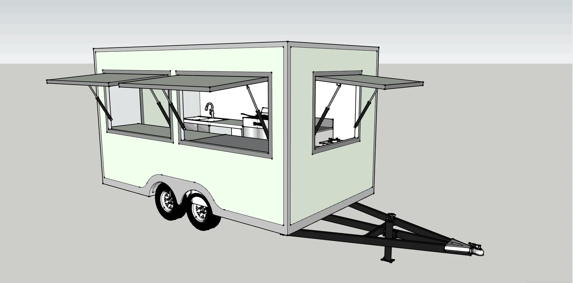 American Standard Square Big Food Truck Trailer Mobile Kitchen Buy