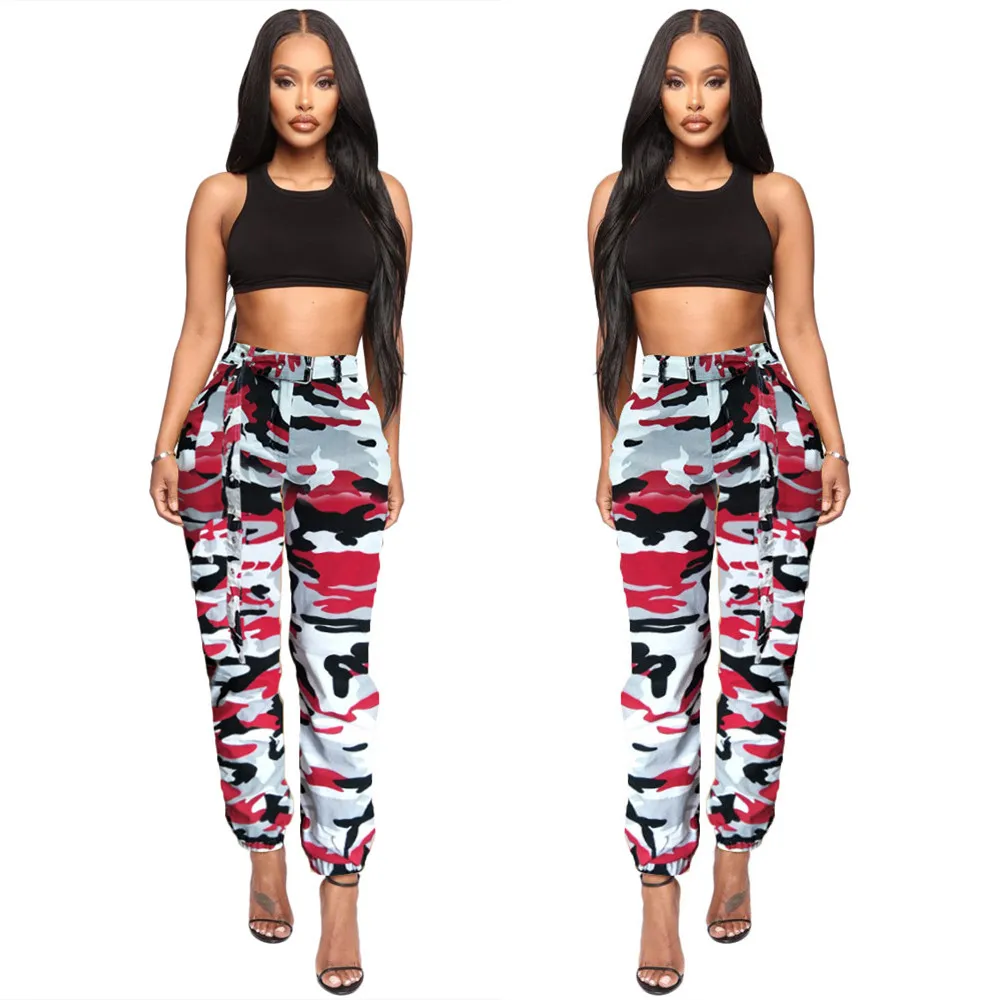 Autumn And Winter Women Camouflage Pants Women High Waist Pockets Denim Pant Female Skinny Trousers