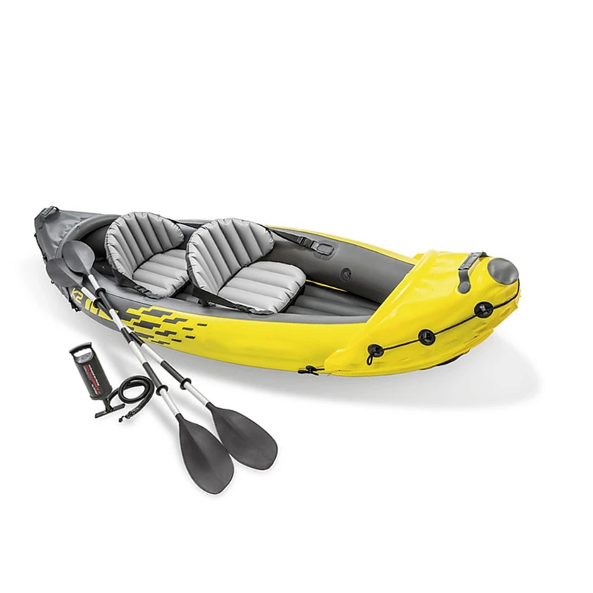 

Premium Manufacturer Tandem Inflatable Kayak Boat Sit On Top Canoe/Kayak Gonflable Inflatable PVC Drifting Boat Sea Kayak, Greyblue