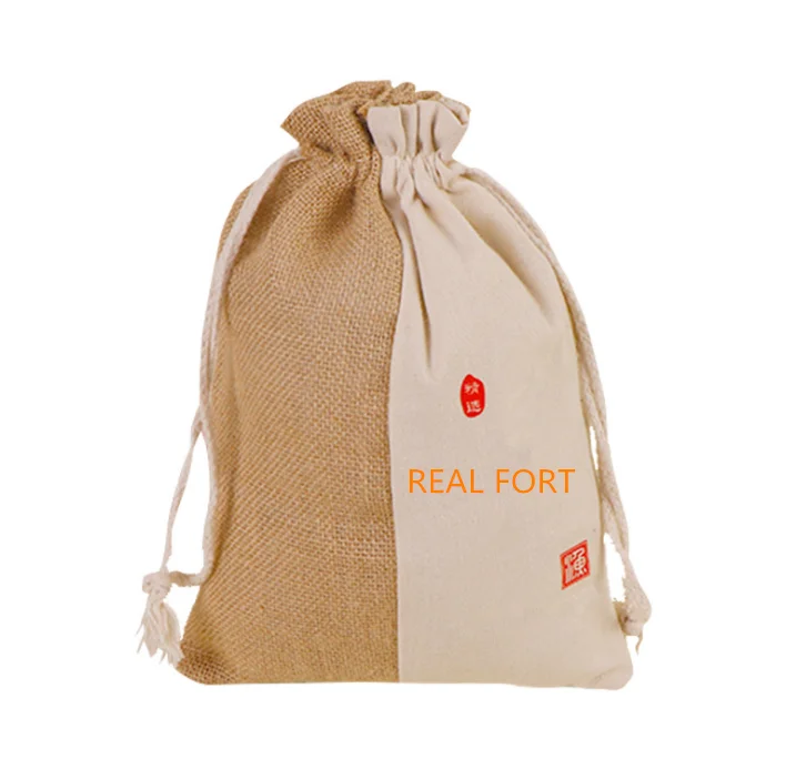 

NEW STYLE jute drawstring cotton bag, Customized