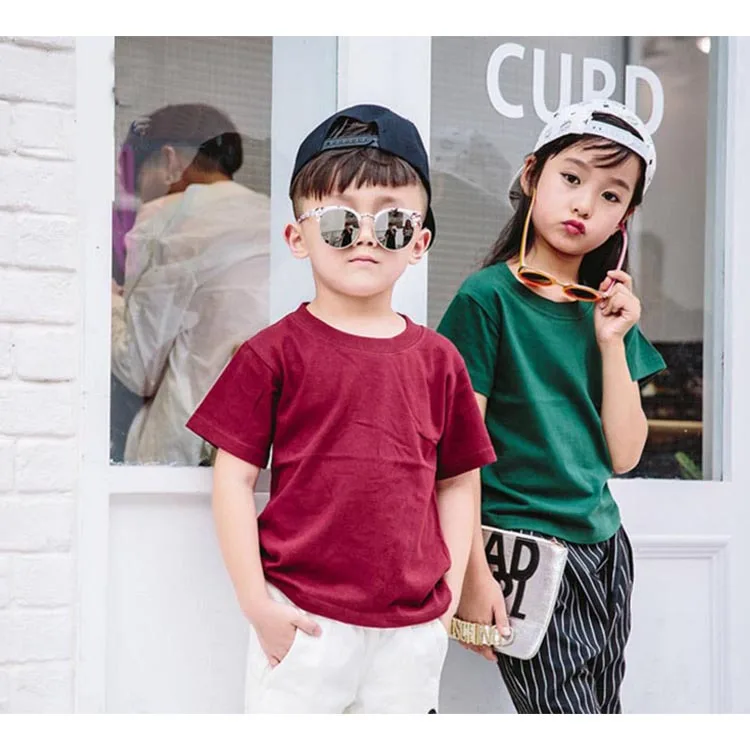 

9.10-kids 180 gsm Wholesale soft material 100% cotton custom logo child tshirt, As the pic shown