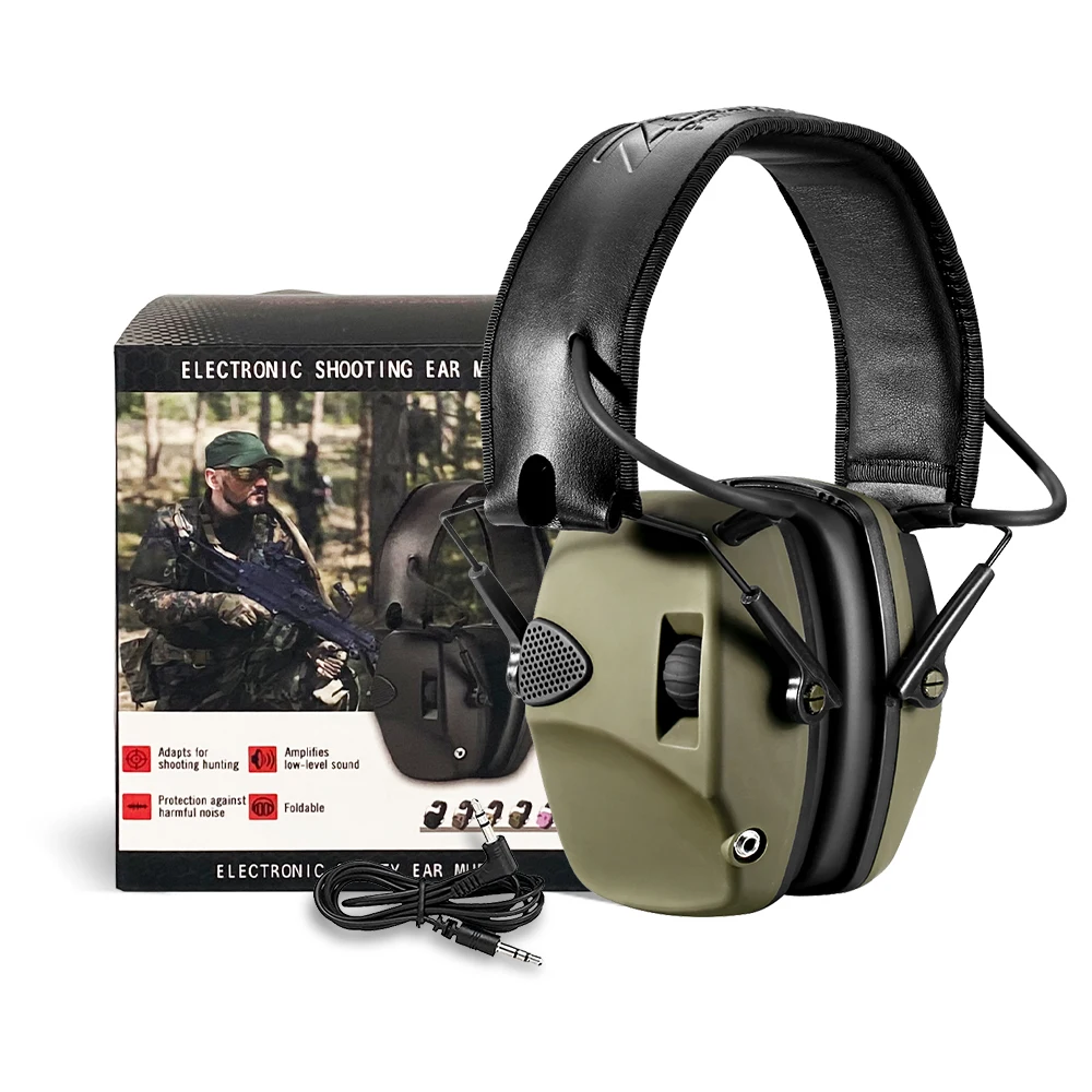 

EM026 Green Electronic Sound Amplification Ideal Muffs Hot Sale CE Approval Electronic Noise Cancelling Ear protection