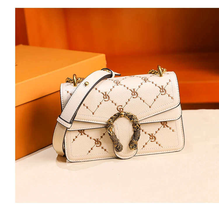 

Bag Lady 2020 New Fashion PU Embossed Dionysian Bag Chain Versatile Cross-Body Bag Lady