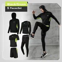 

hoodies short sleeve t shirt long sleeve t shirt shorts pants man 5 pieces fitness gym sport wear set