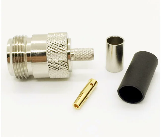 N Female Crimp Connector for RG58 LMR195 LMR200 Cable WiFi GSM GPS RF Radio Antenna