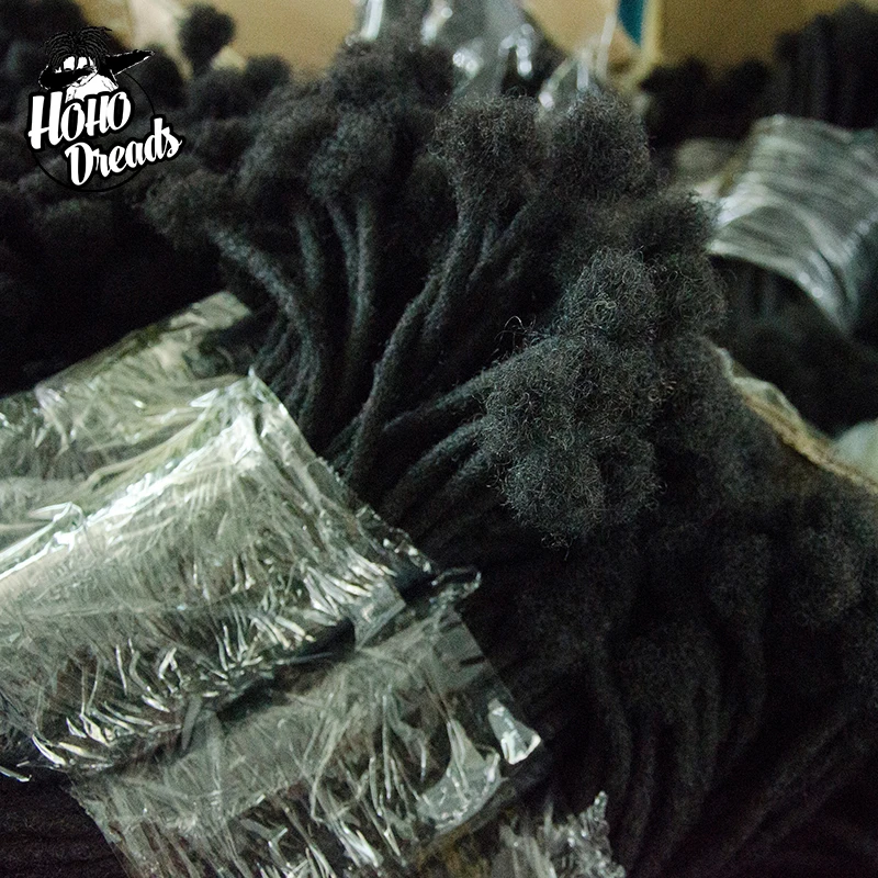 

[HOHO DREADS] wholesale raw brazilian human hair dreadlock extensions. afro kinky curly hair loc extensions human hair