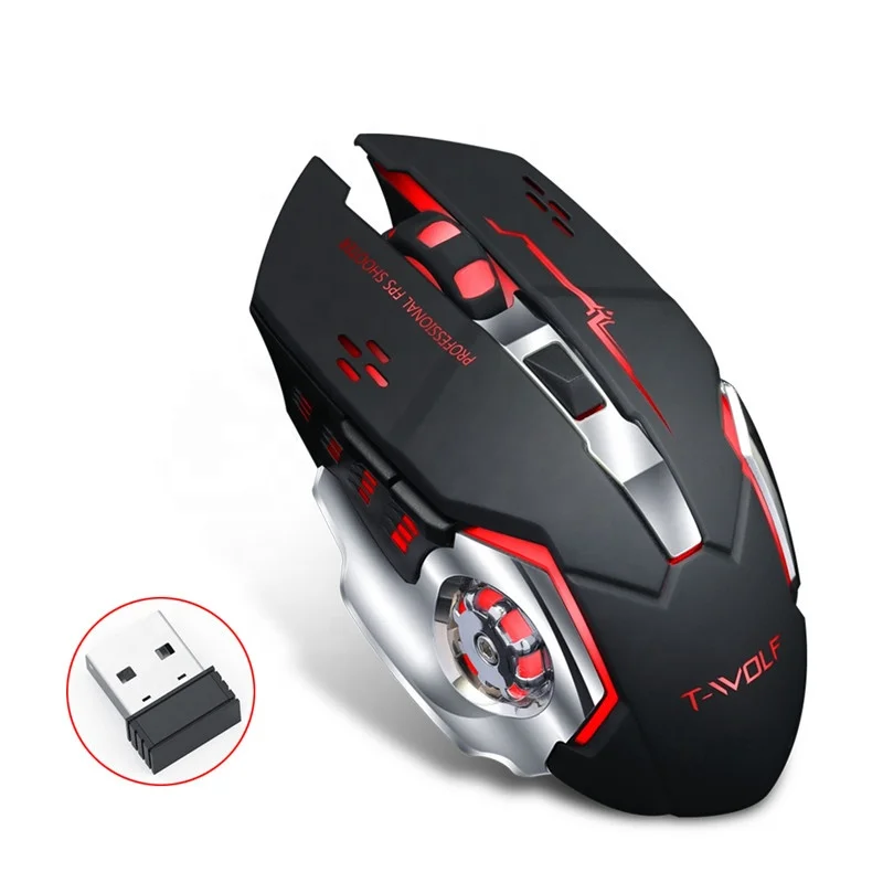 

T-WOLF Q13 2.4G Rechargeable Wireless Gaming Mouse Optical E-sports Gamer Mouse