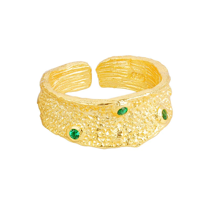 

2021 summer New Adjustable ring Women Jewelry Gift Green Stone women Vintage Rings