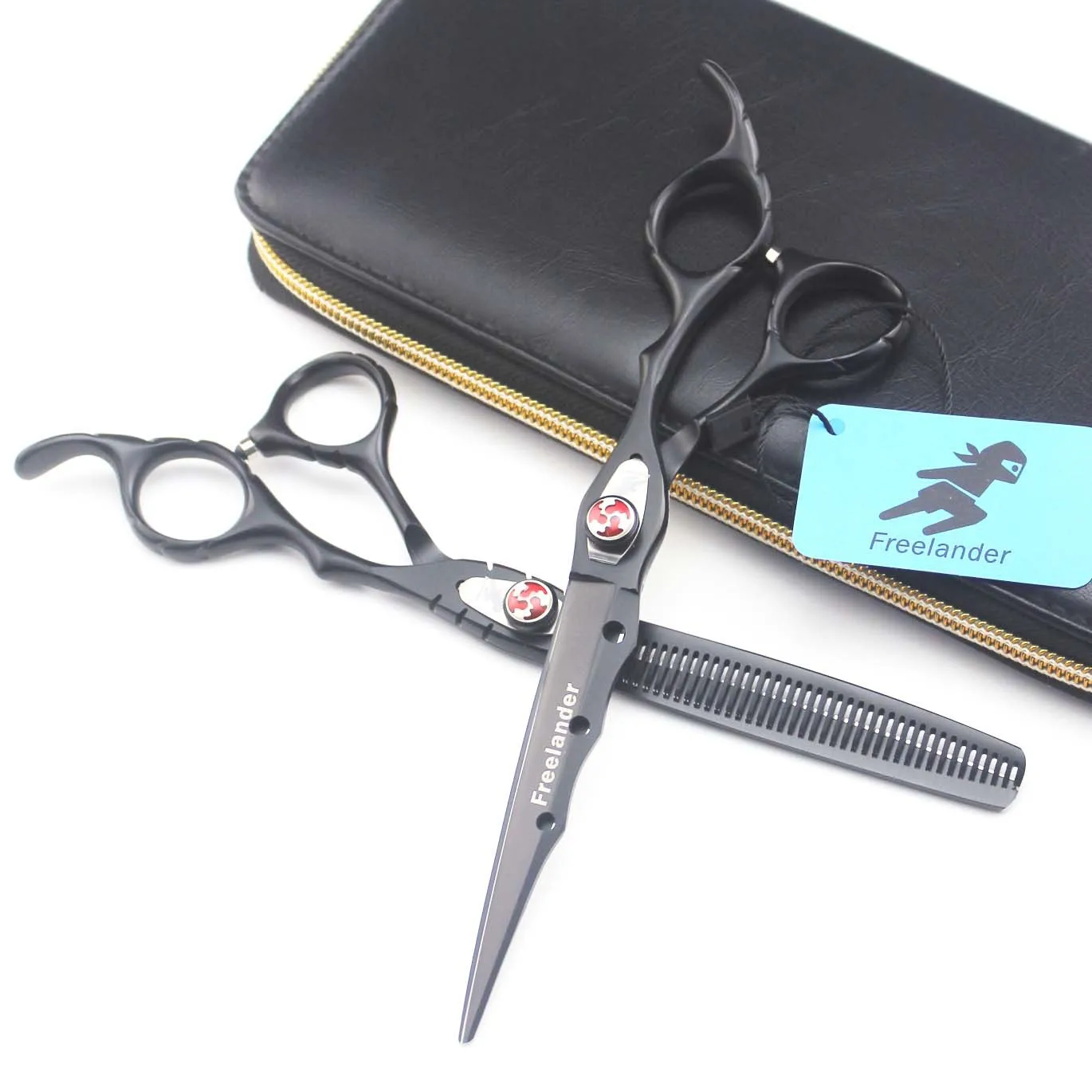 

Freelander 7.0 inch black baking paint SD hairdressing pet flat scissors