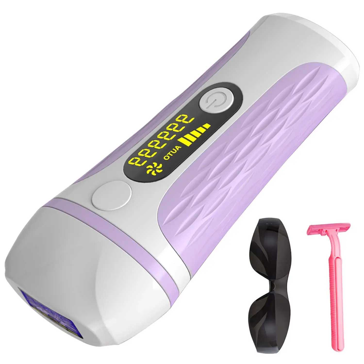 

Hot Painless Electric LCD Display 999999 Flashes Laser Hair Remover System Permanent IPL Epilator Home Use Laser Hair Removal, Purple/pink