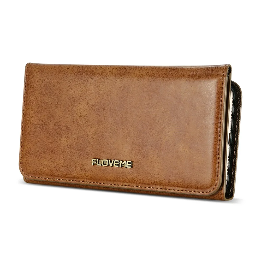

For iPhone Case Flip Mobile Cover FLOVEME PU Leather Phone Case For iPhone 7 8 Plus