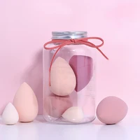 

2020 New Arrivals Green Pink Series 7pcs Makeup Blender Beauty Sponge with Bottle Gift Set