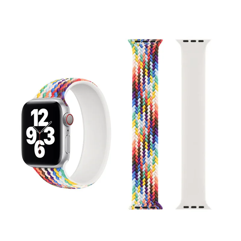 

Rainbow silicon Loop Gel Rubber Band colorful silicone strap 44mm 42mm 40mm 38mm for Apple Watch SE iWatch Series 6, Customized colors