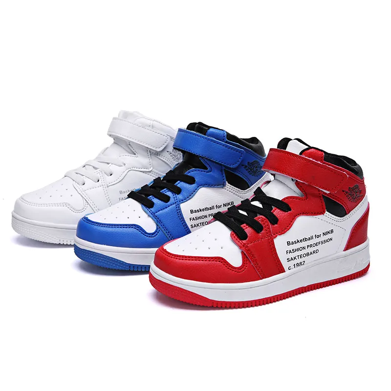 

2021 new middle and big kids (28-40) size high-top sneakers, children's sports shoes