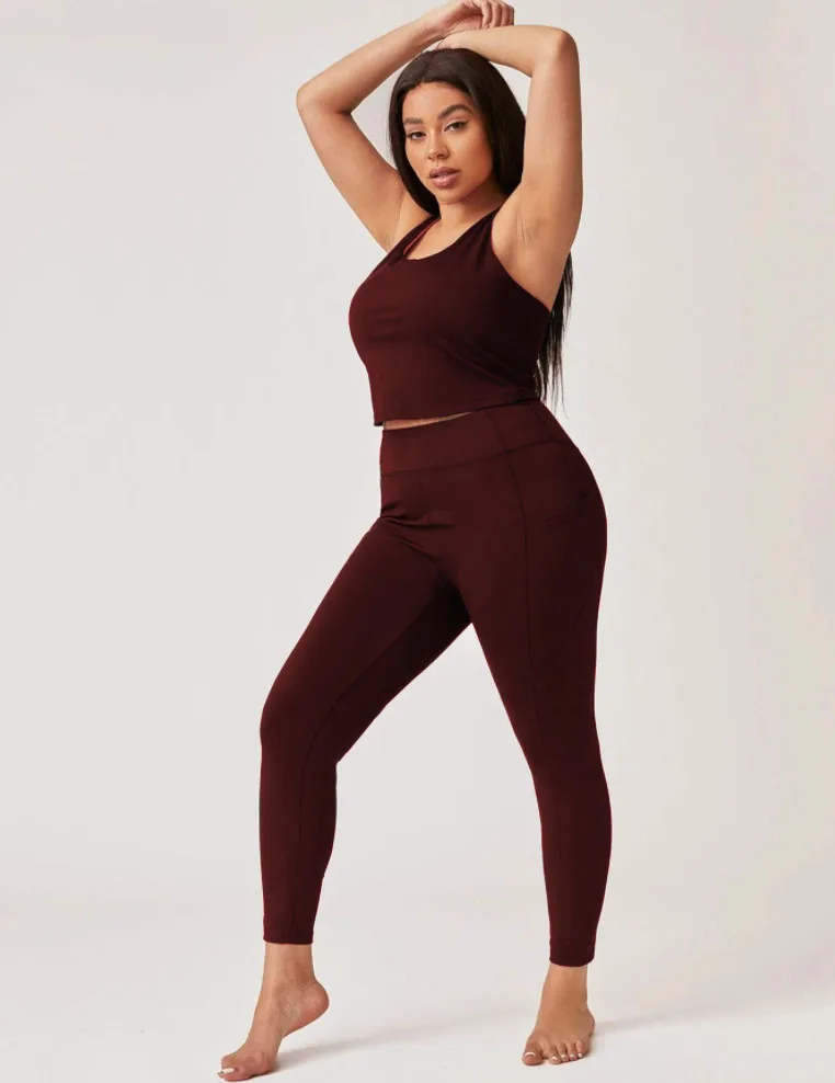 

New Arrival Large Size Women Activewear Quick Dry Fitness wear Gym Sports Yoga Set