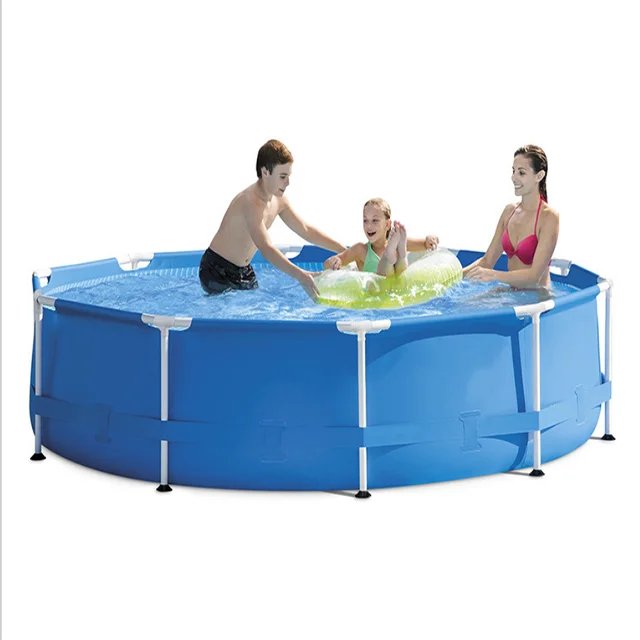 

Hot sale above ground pool frame pool home outdoor swimming pool with filter pump for children and parent 10' large, Blue