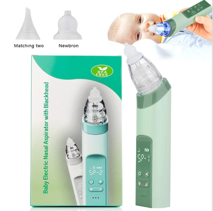 

Acne Whitehead Removal For Face Deep Cleaner Suction Facial Beauty Silicone Infant Nose Aspirator, White/green