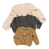 

RTS Kids Long Sleeve Sweater Girl Boutique Clothing Slouchy Design Solid Color Children Oversize Pullover