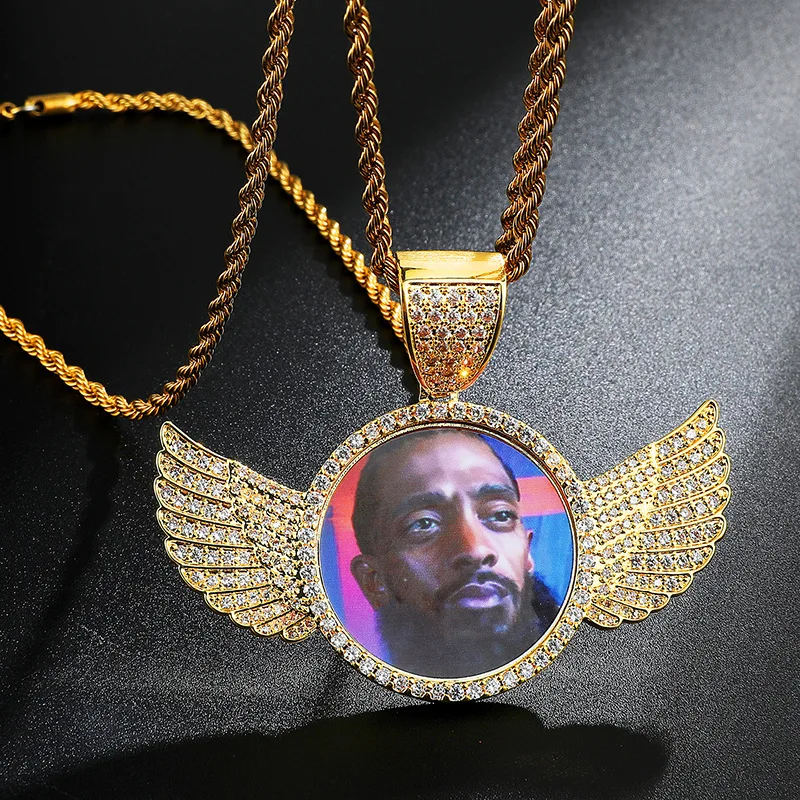 

MJ Jewelry Small Wing Instagram Popular Picture Memory Necklace Copper Necklace, Silver,gold