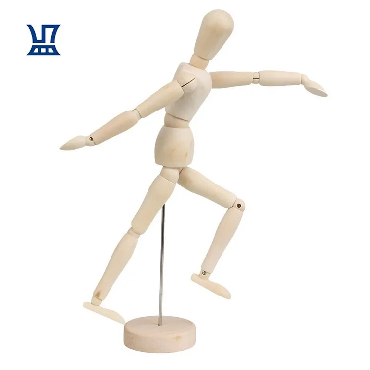 

BQLZR Free Shipping 12'' Body Shape Adjustable Artists Wooden Manikin Mannequin Home Office Decorations Accessories Wood Crafts, Natural