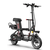 

cheap new model adult 12 inch 48v 10ah battery 3 seat Parent-child folding electric bicycle