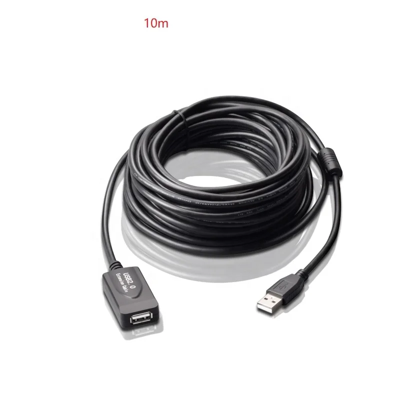 

Black usb 2.0 cable male to female 10m with 1 IC in stock