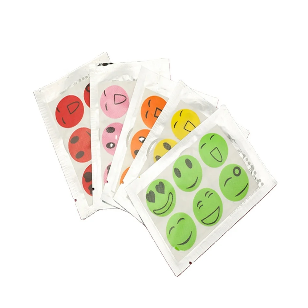 

Hot new prodducts tablets in random colors Summer Daily Smiley Face Mosquito Repellent Sticker for sale AY009