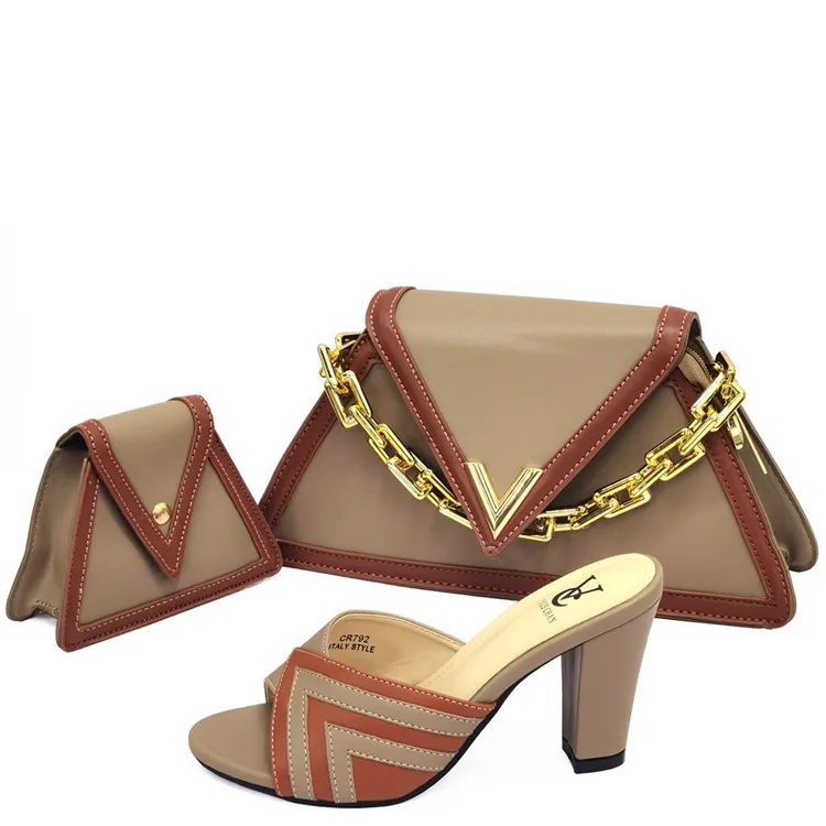 

AB9037 Wholesale Italian matching shoes set African shoes and bags to match