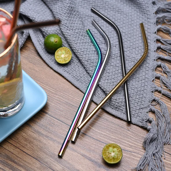 

Recyclable Eco-friendly Stainless Steel Straw with Custom Logo and Color, Silver