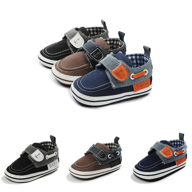 

Newborn Toddler Baby Shoes Toddler Boys Girls Soft Sole Crib Canvas Shoes Kids Breathable Denim Casual Sneakers shoes B1, As photo