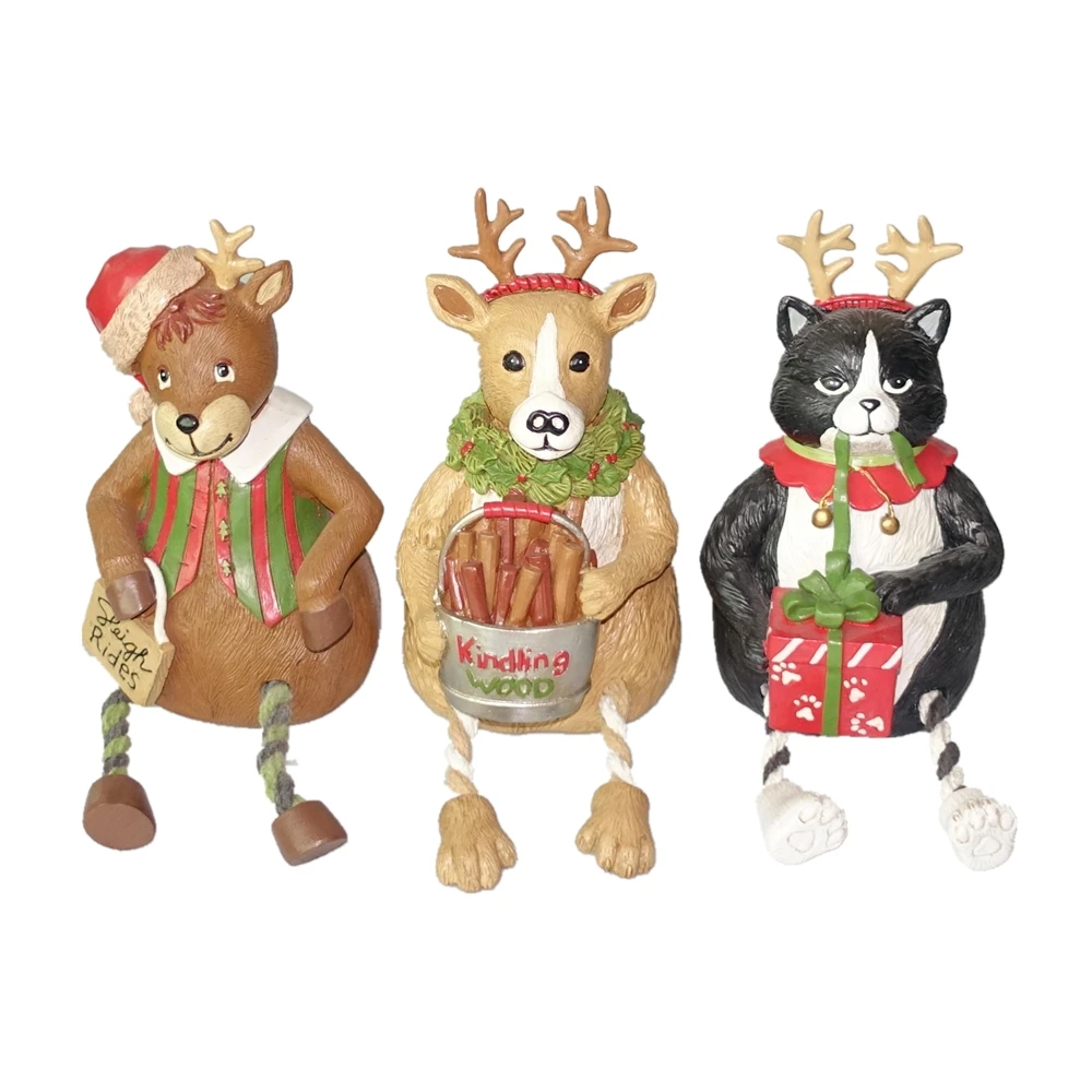 Indoor Deer Statues Resin Christmas Reindeer Decoration Polyresin Deer