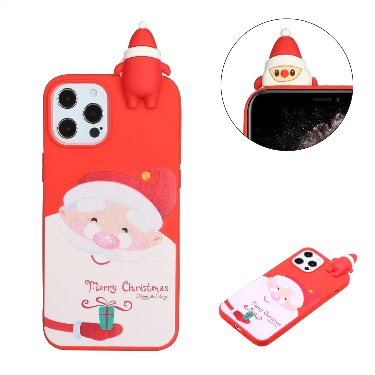 

2022 Christmas Gift Phone Case For IPhone 12 13 Pro Max Cute Deer Snowman Soft Christmas Cover Girls Case