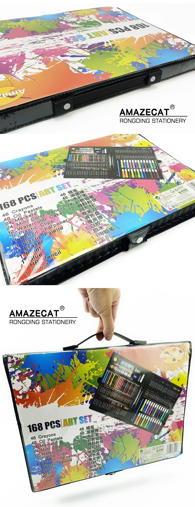 168 Pcs Professional Art set,Drawing kit,Colored Pencils and Oil Pastels  Crayons