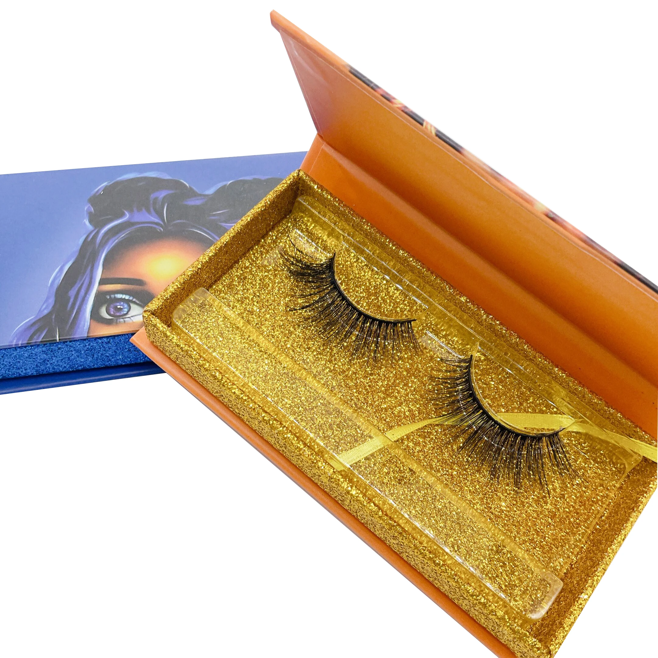 

eyelash vendor full strip 3d faux mink eyelashes and eyelash luxury box, Black color