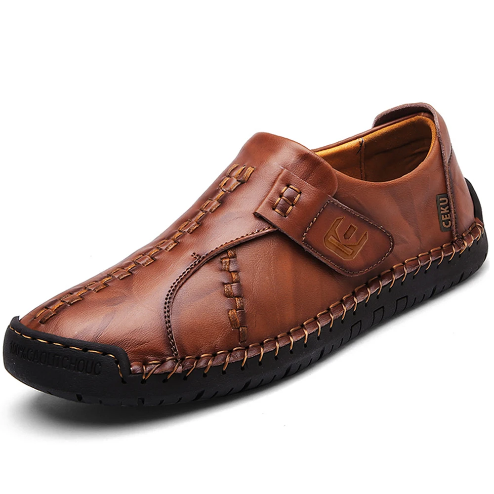 

2021 New Hot Sal Handmade Driving Leather LOGO Men Casual Classic Comfortable Walking Loafers Slip on Flat Anti Fashion Shoes