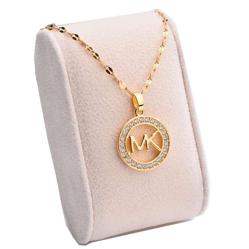 

2021 fashion personality diamond mk Stainless Steel Necklace for women