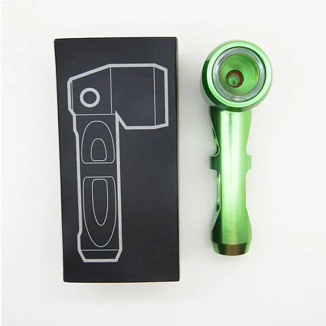 

New Design Cheap Glass Metal aluminum smoking pipes Tobacco Pipes Smoking, Red,green,silver,black,pink etc