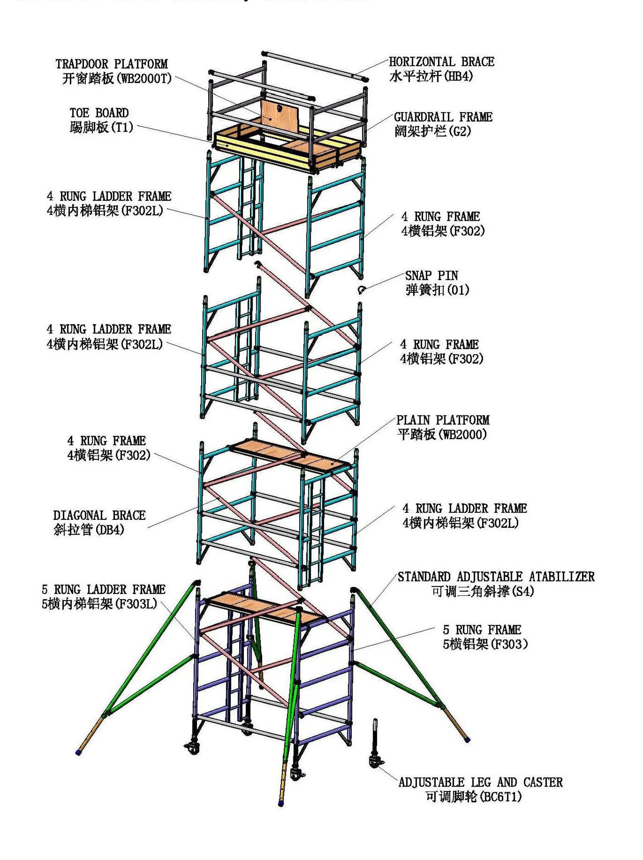 Aluminium Mobile Towers Scaffold Layher Complete System 6m Andamio ...