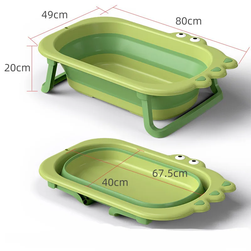 

Hot Sale Portable Collapsible Bath Tub Luxury Plastic Newborn Children Inflatable Folding Shower Bath Tubs, Green-pink-yellow