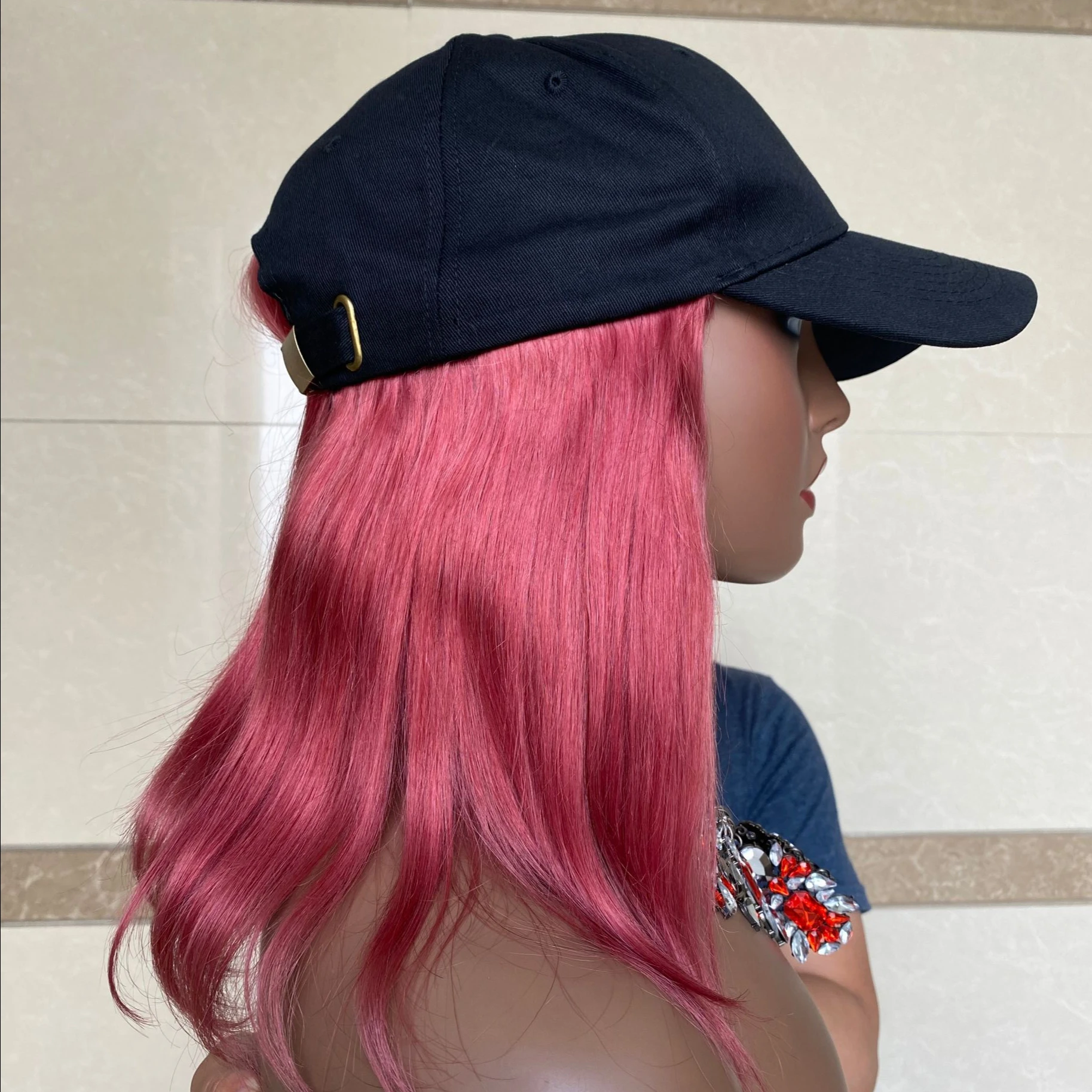 

Human Virgin Hair Bundles Wig Baseball Hat Wig Style and Go