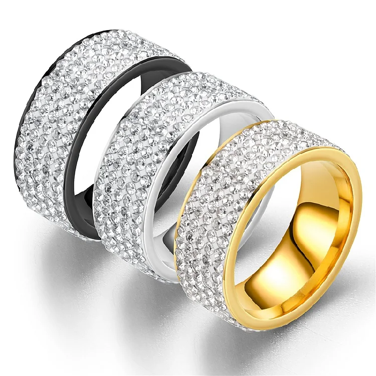

Shambhala design classic fashion women style stainless steel 8mm italian gold rings