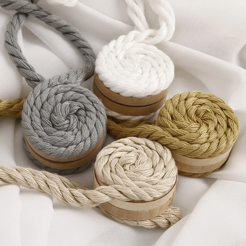 

High quality curtain magnetic tiebacks with cotton rope