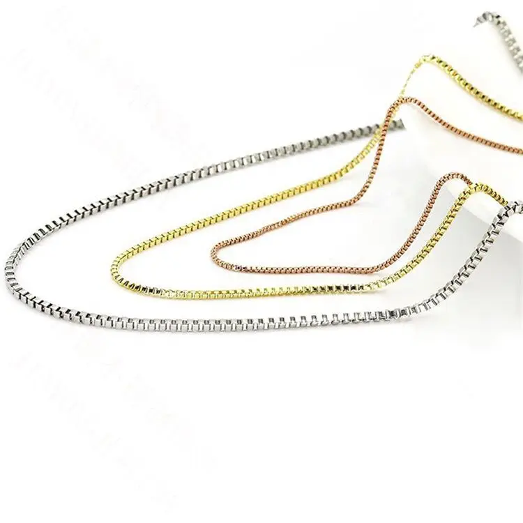 

Simple Stainless Steel Box Choker Chain Necklace 2mm/3mm