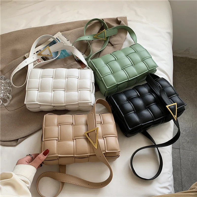 

2021 Luxury Crossbody Bag Woven Purse Vintage Pu Leather Elegance Bag Tote Shoulder Handbag For Women, 14 colors