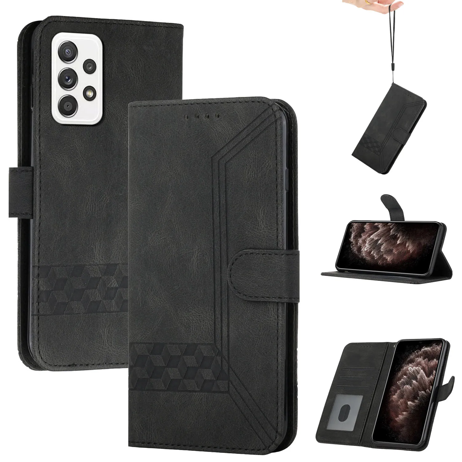 

Leyi New Upgrade Leather Wallet Flip Holder Protective Phone Accessories Mobile Phone Case for iPhone 11 12 13 pro max mini 14