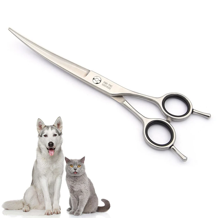 

Hot Sale UQ5-75C  Pet Curved Scissors Dog Grooming Scissors for Pet Grooming, Silver