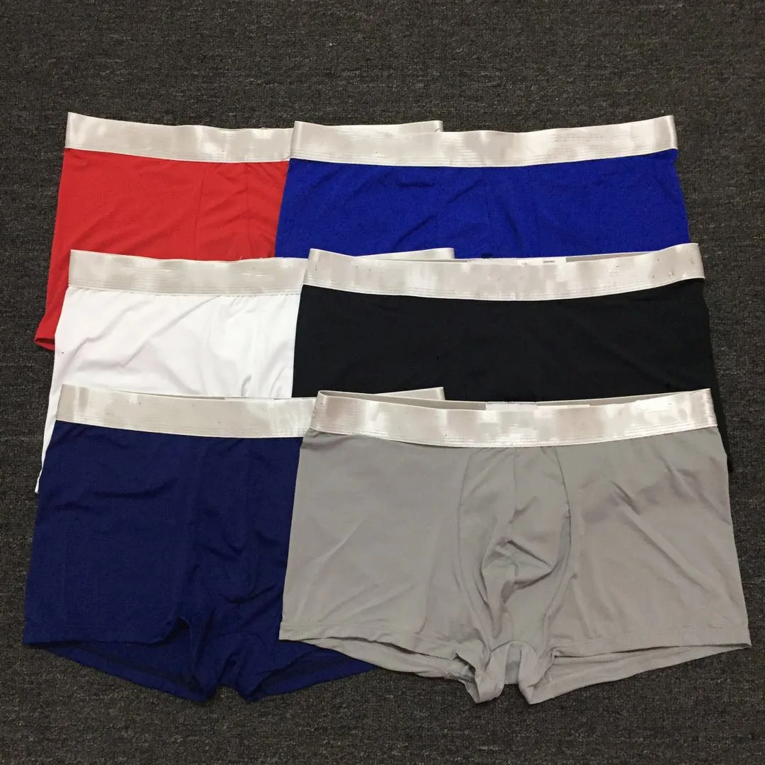 

Letter Pattern Ice Silk Men's Boxer Briefs Comfortable Breathable Boxer Briefs, Picture