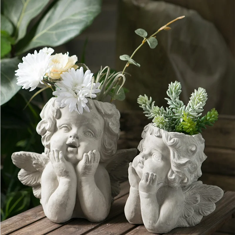 

Creative Angel Garden Figurine Art Vase Sculpture Flower Vase Flower Pot plants for home for park