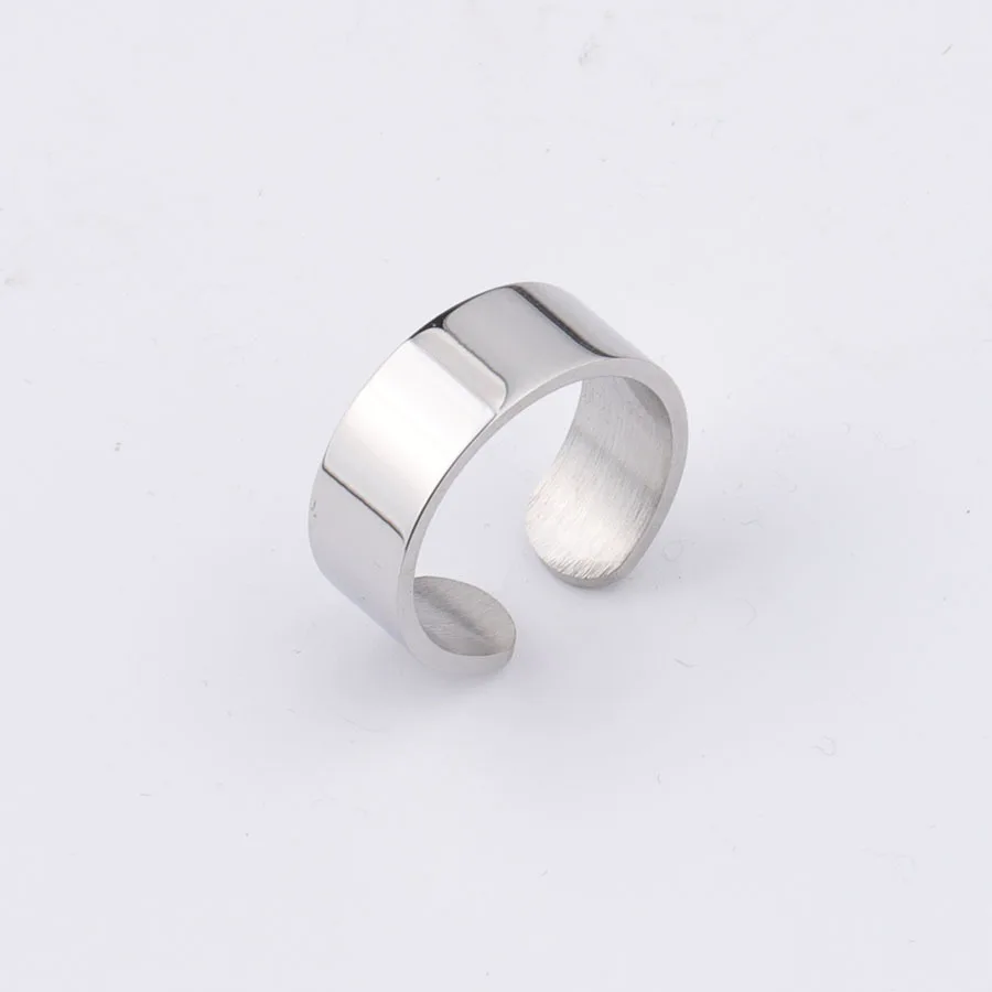 

8MM Width Fashion Trend New Men Stainless Steel Jewelry Finger Blank Silver Ring For Man